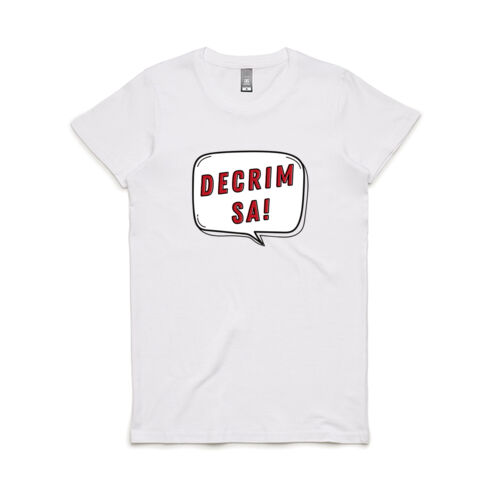 Decrim SA! Women's Maple Tee (white text) Thumbnail