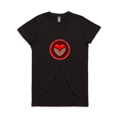 'Sex Work is Work' + Decrim SA! Women's Maple Tee (white text) Thumbnail