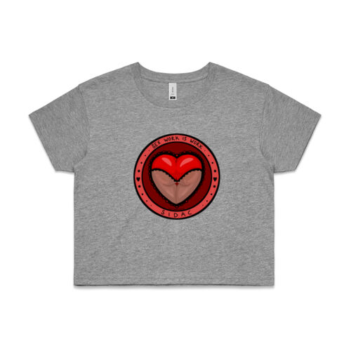 'Sex Work is Work' + Decrim SA! Cop Tee (white text) Thumbnail