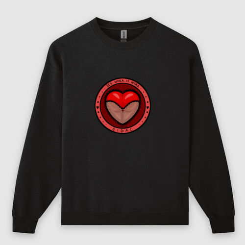 'Sex Work is Work' + Decrim SA! Unisex Crewneck (white text) Thumbnail