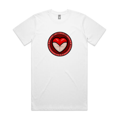 'Sex Work is Work' + 'Decrim SA!' Plus Size Tee (black text)  Thumbnail