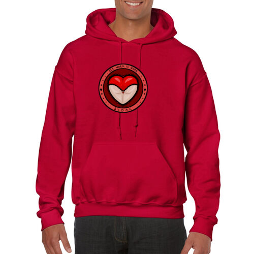 'Sex Work is Work' + 'Decrim SA!' Unisex Hooded Sweatshirt (black text)  Thumbnail